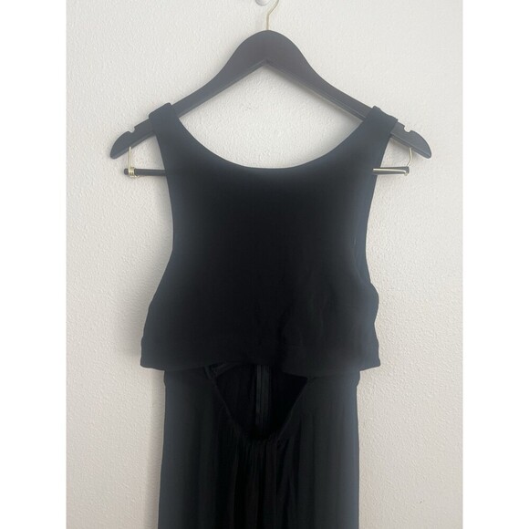 Vintage A.L.C. Black Sleeveless Cutout Maxi Dress Minimalist  XS Beach Coastal - Picture 2 of 7